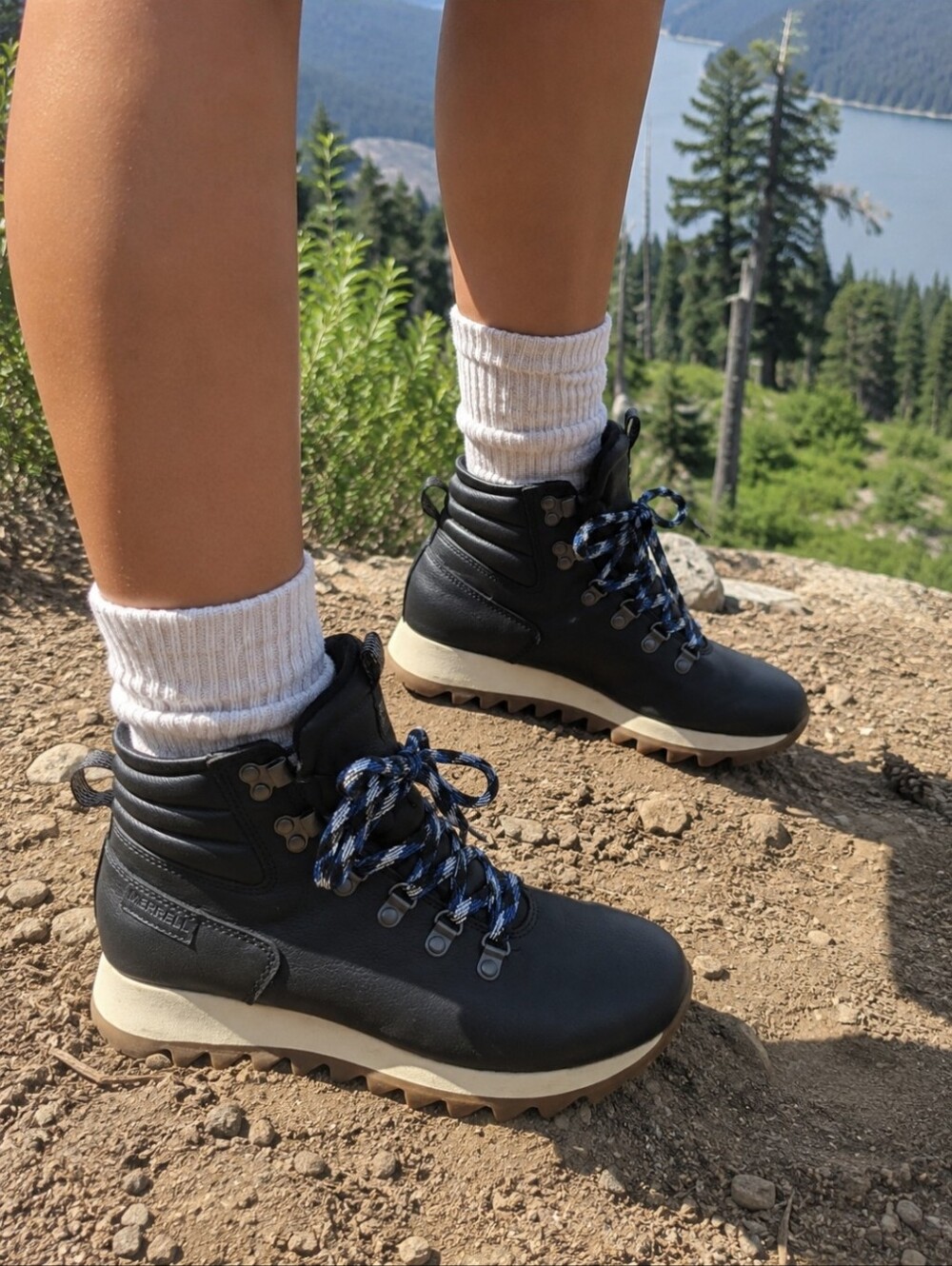 Merrell Alpine Hiker Black Leather Hiking Boots Women's Size 8